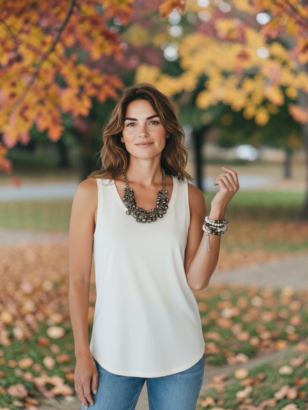 WHBM Bracelet / Loft Necklace Fall Greens Olive